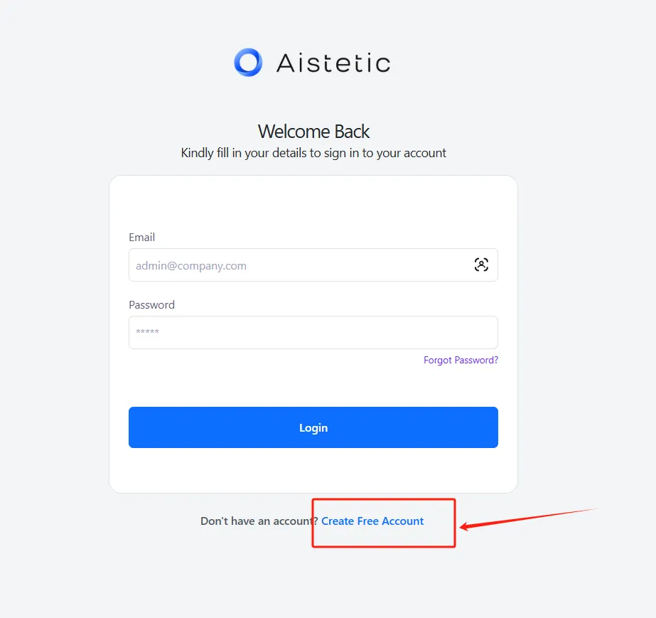 Dashboard Landing Page
